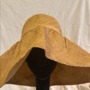 Grevi Firenze Tan Floppy Sun Hat Oversized Wide-Brimmed